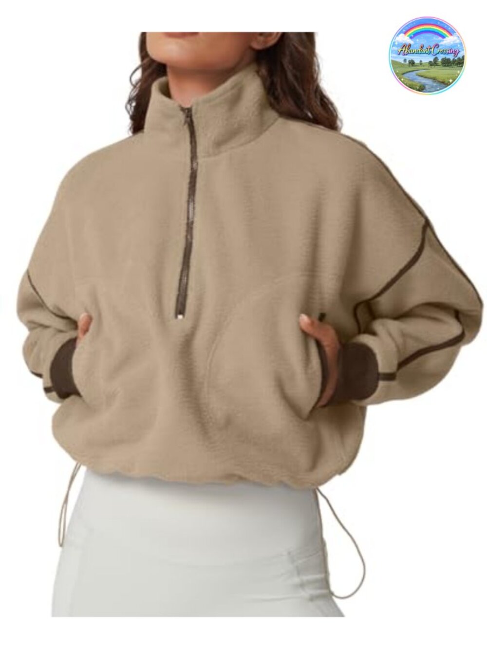 Women's Half Zip Fleece Pullover Sweatshirt Winter Long Sleeve Sherpa Lined